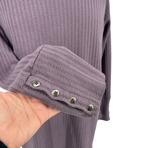 Chaser Waffleknit Long Sleeve Lavender Pullover Top With Button Cuff Size XL - Picture 8 of 11